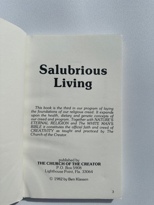 Salubrious Living by Ben Klassen PB