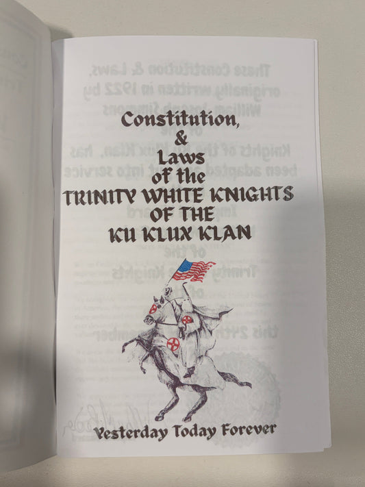Constitution and Laws of the White Trinity Knights by William Bader SB