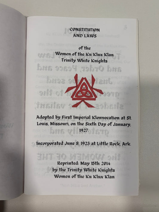 Constitution and Laws of the Women of the White Trinity Knights SB