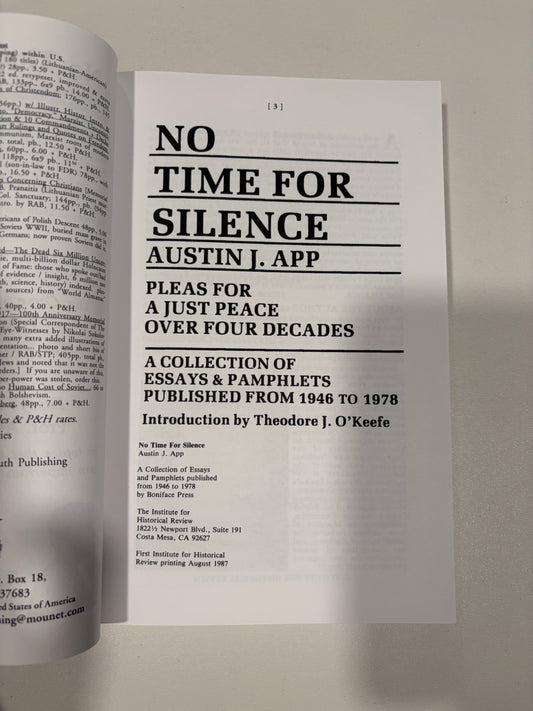 No Time for Silence: And Other Writings by Austin App PB