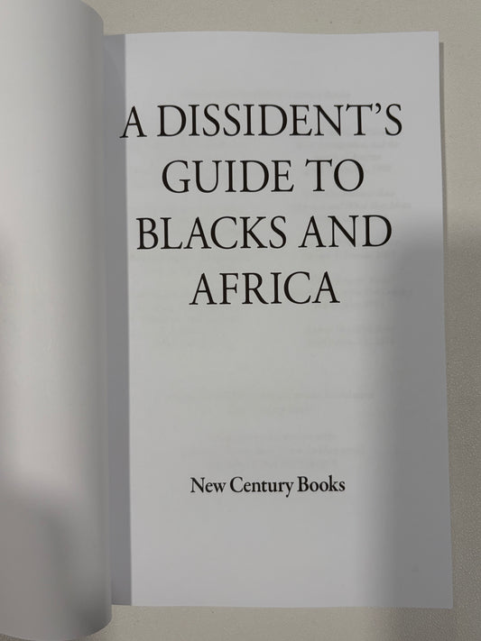Dissident's Guide to Blacks and Africa by Jared Taylor PB