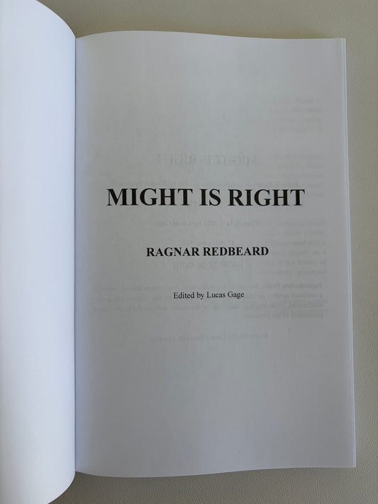 Might is Right: Survival of the Fittest by Ragnar Redbeard PB