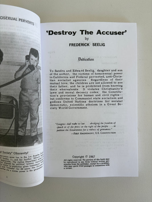 Destroy the Accuser: Federal Homo Power Exposed by Frederick Seelig PB