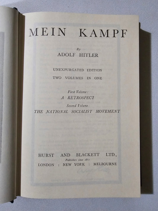 Mein Kampf by Adolf Hitler (Hurst and Blackett Edition, Blue)