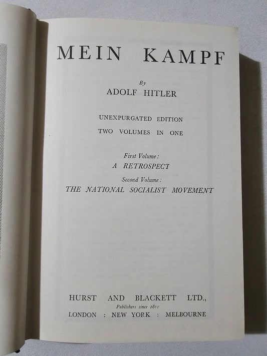 Mein Kampf by Adolf Hitler (Hurst and Blackett Edition, Red)