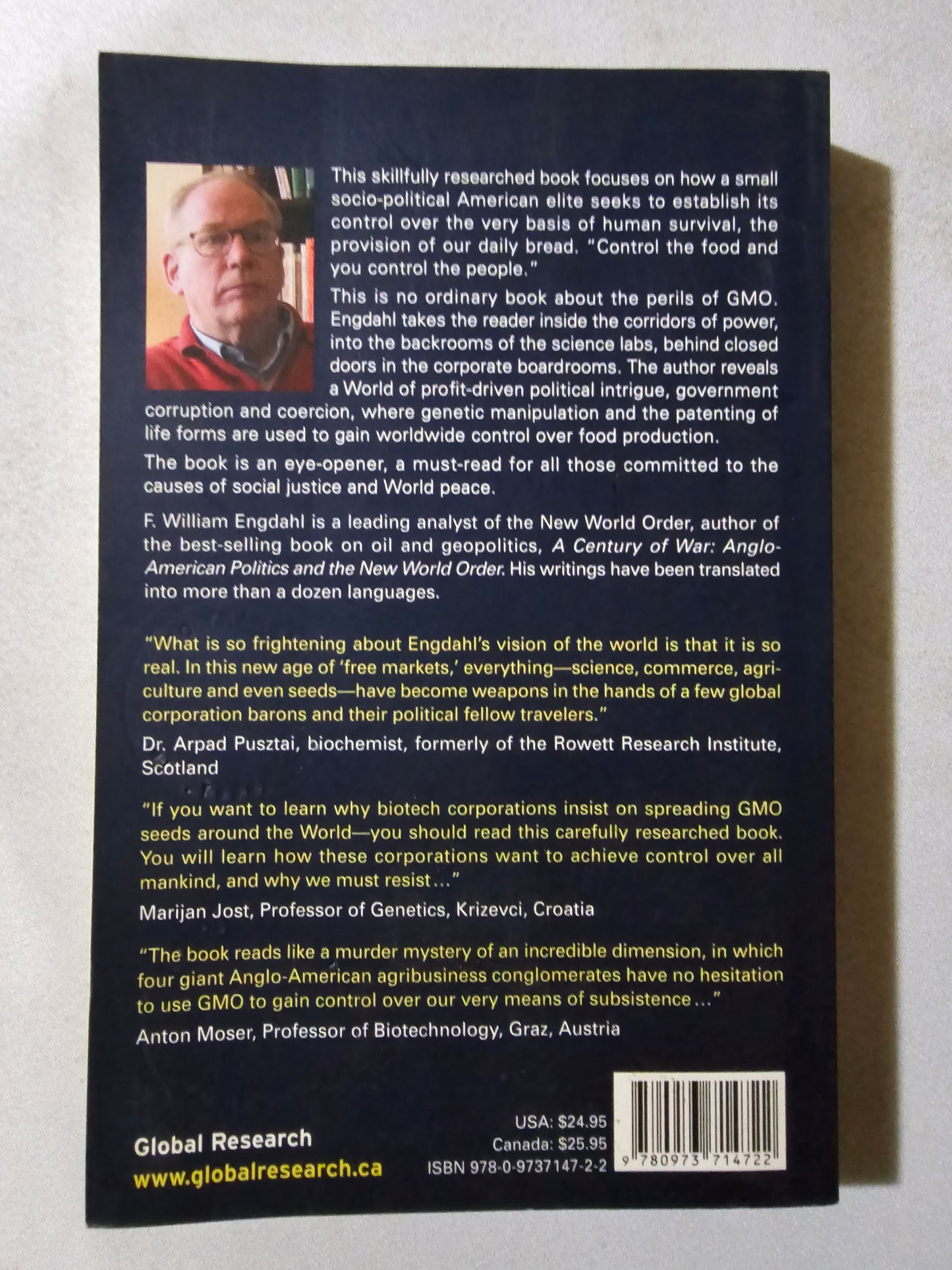Seeds of Destruction: The Hidden Agenda of Genetic Manipulation by William Engdahl PB