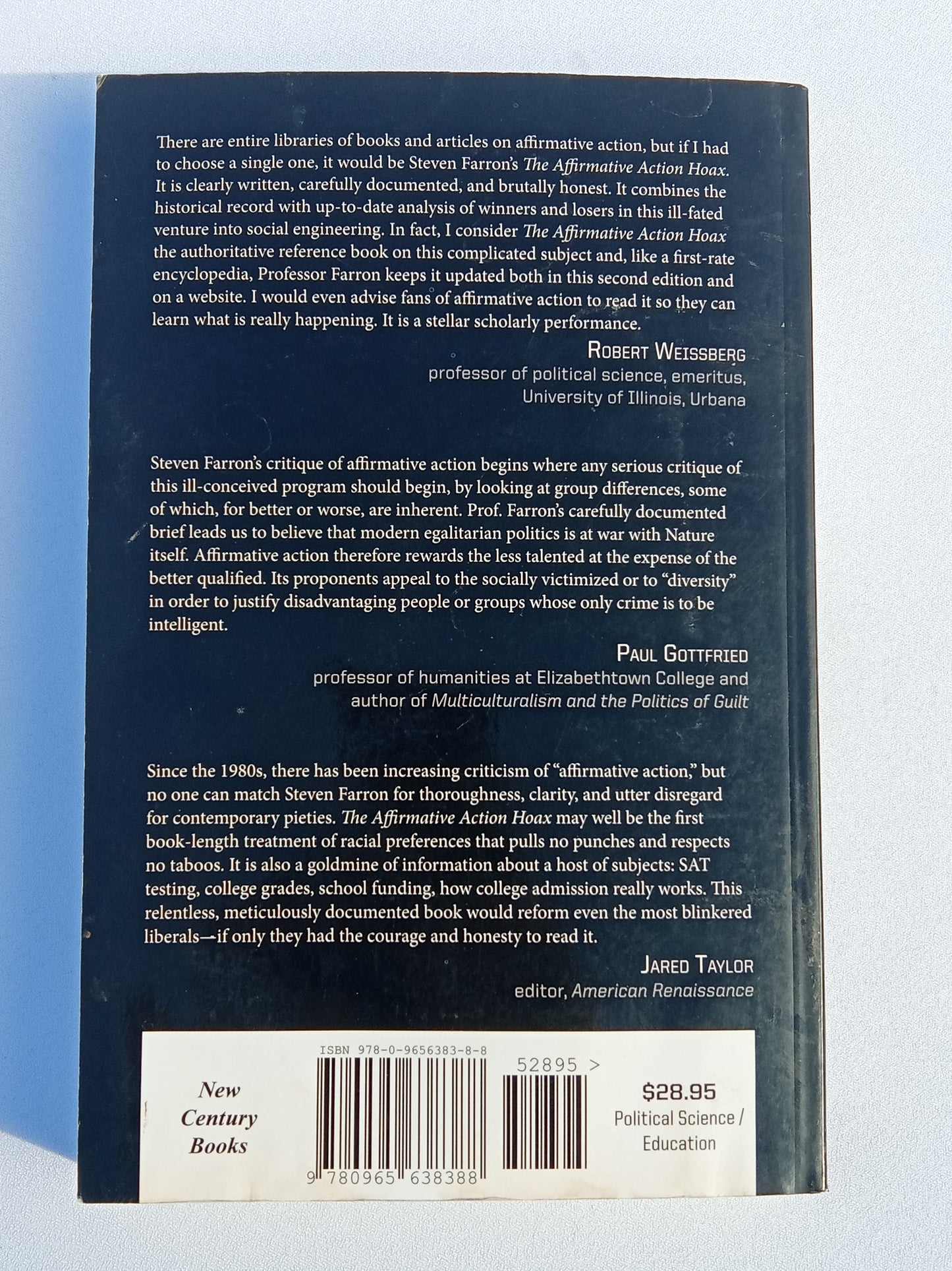 Affirmative Action Hoax: Diversity, Character and Other Lies by Steven Farron PB