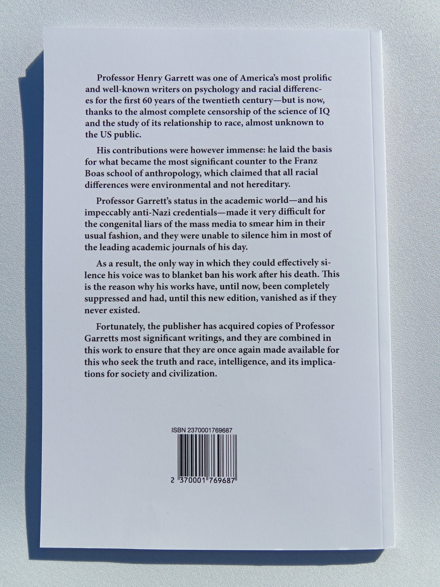 'Heredity: The Cause of Racial Differences in Intelligence by Henry Garrett