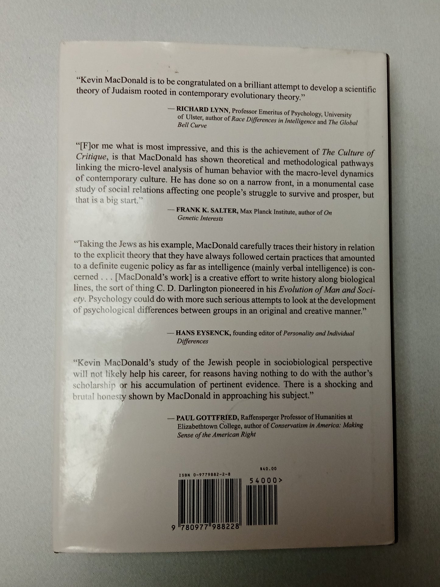 Cultural Insurrections: Civilization and Jewish Influence by Kevin MacDonald HB
