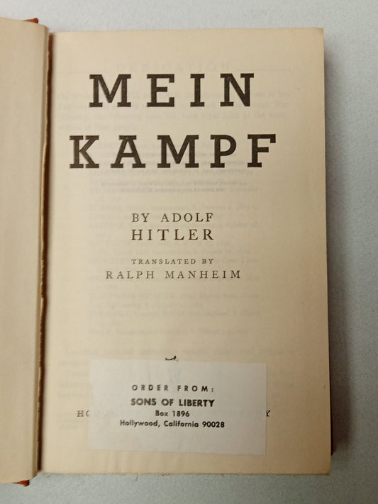 Mein Kampf by Adolf Hitler (Houghton Mifflin Edition)