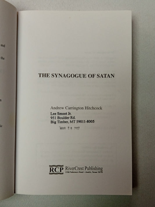 'Synagogue of Satan: The Secret History of Jewish World Domination by Andrew Hitchcock