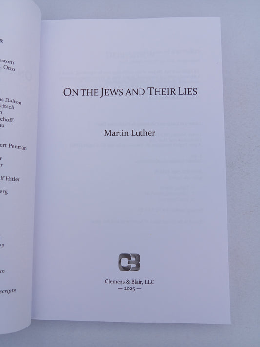 'On the Jews and Their Lies by Martin Luther