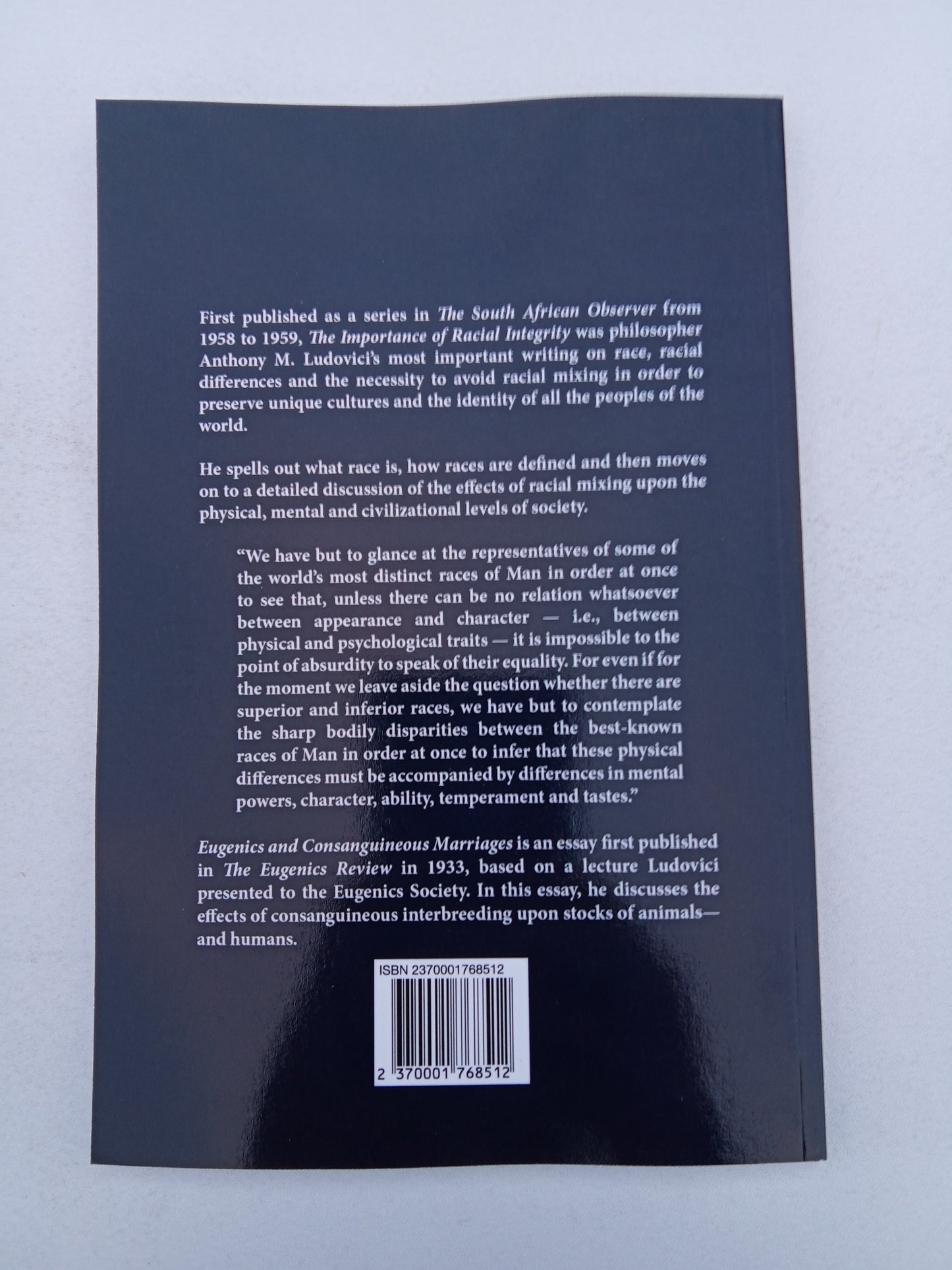Importance of Racial Integrity by Anthony Ludovici PB