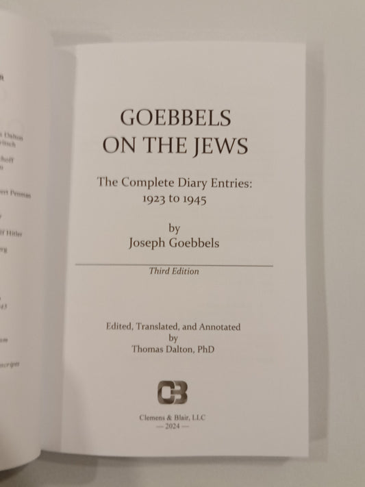 Goebbels on the Jews by Thomas Dalton