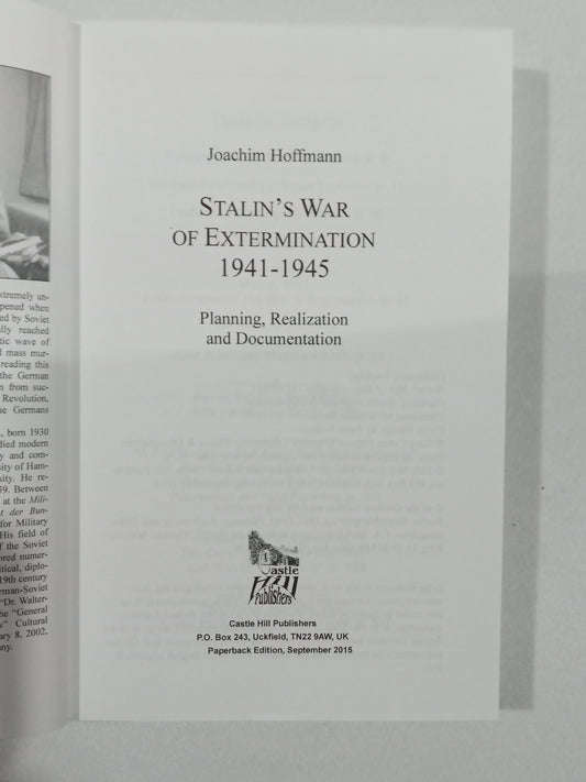 Stalin's War of Extermination: 1941 to 1945 by Joachim Hoffman