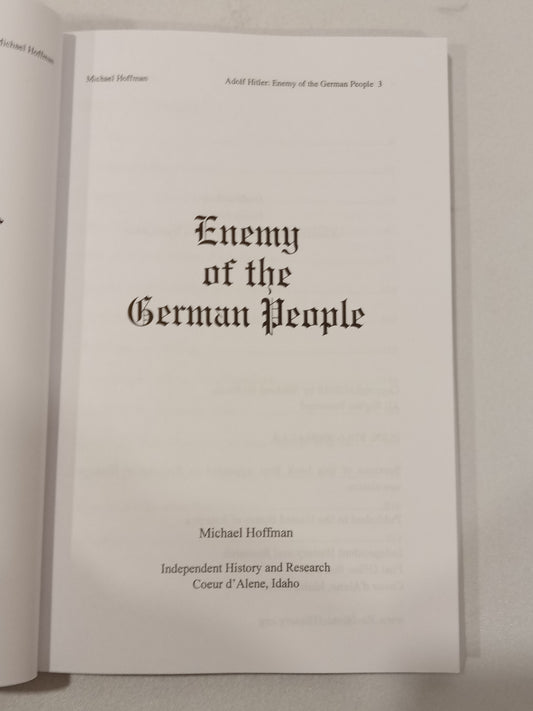 Adolf Hitler: Enemy of the German People by Michael Hoffman PB
