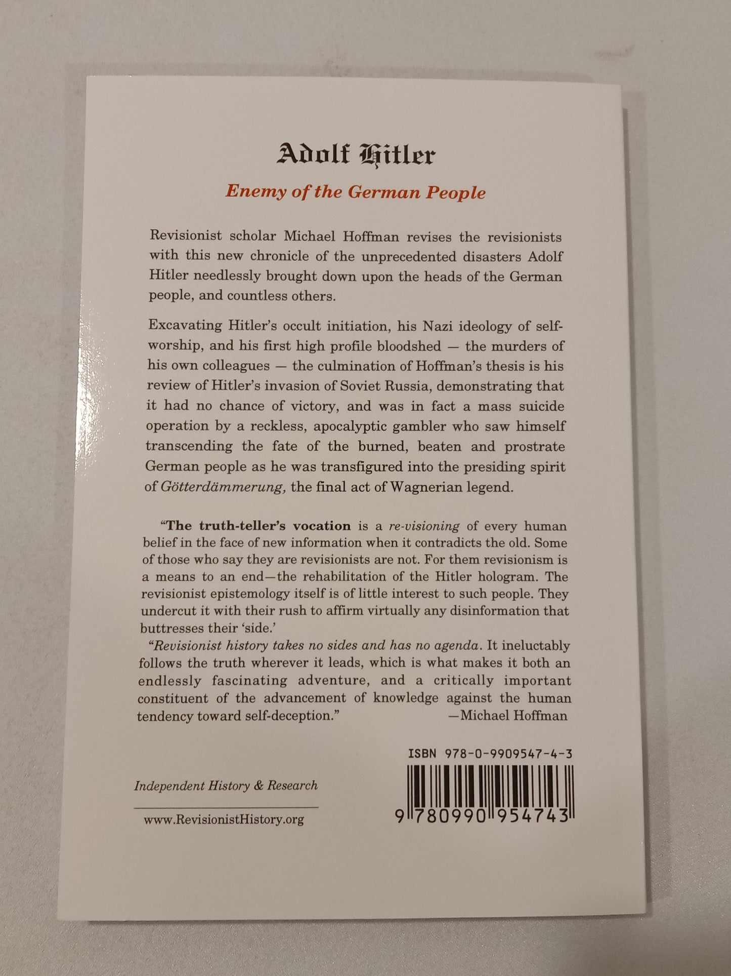 Adolf Hitler: Enemy of the German People by Michael Hoffman PB