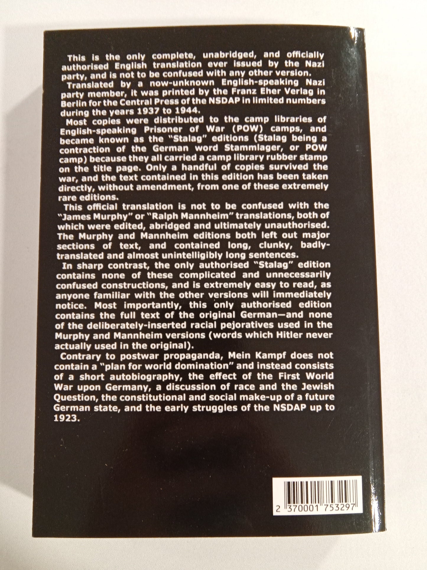 'Mein Kampf, Stalag Edition by Adolf Hitler PB