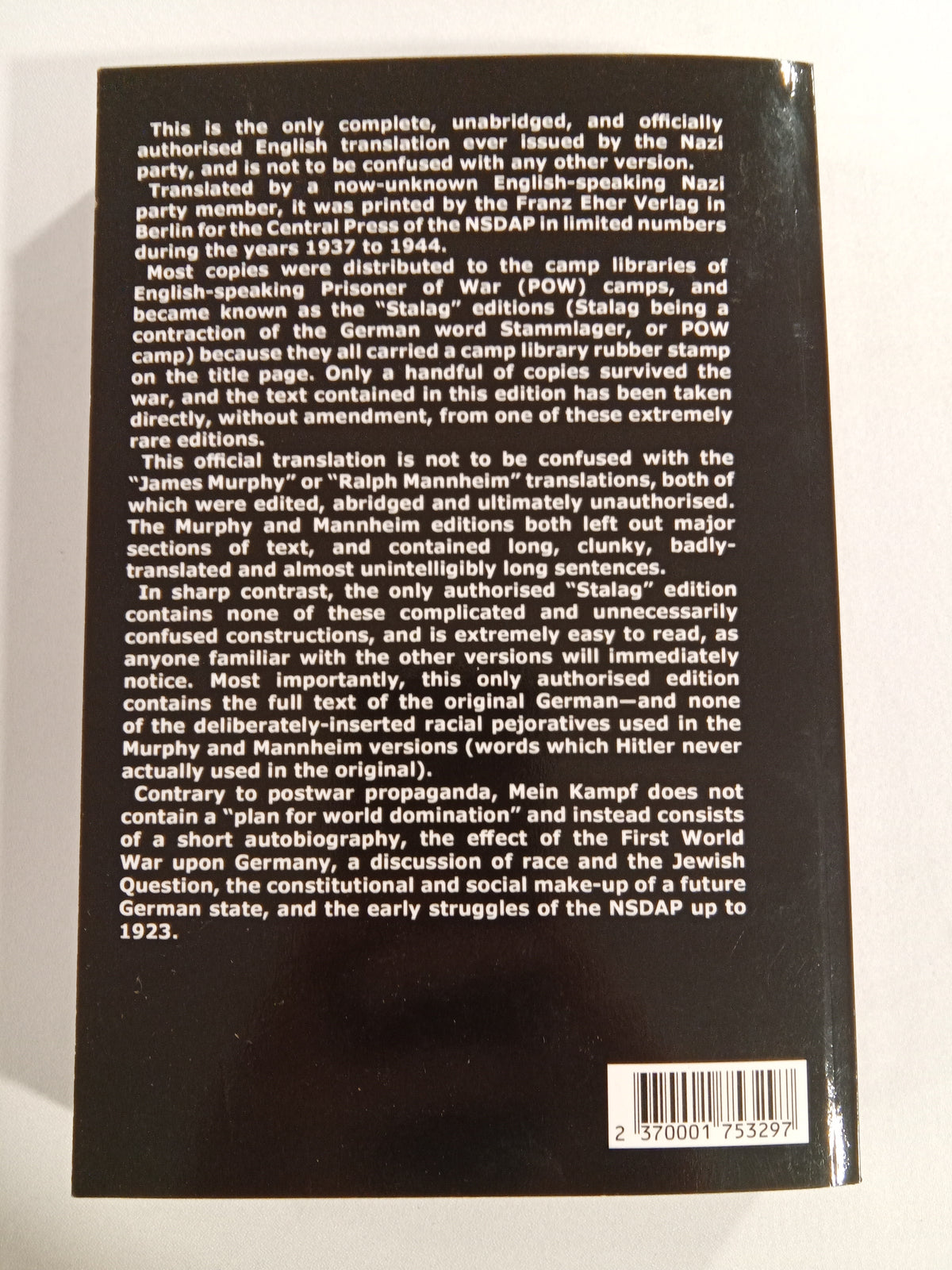 Mein Kampf, Stalag Edition by Adolf Hitler PB