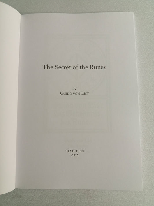 Secret of the Runes by Guido von List