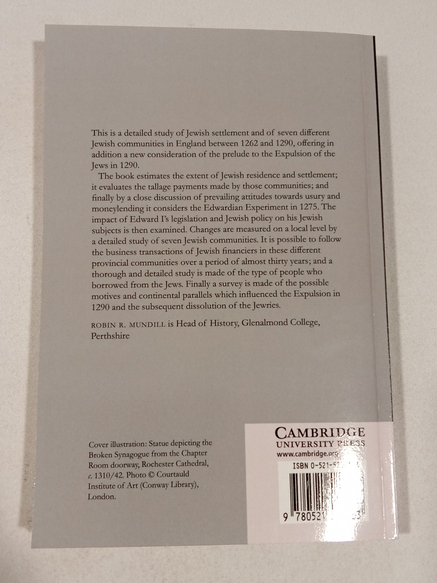 England's Jewish Solution: Experiment and Expulsion by Robin Mundill PB
