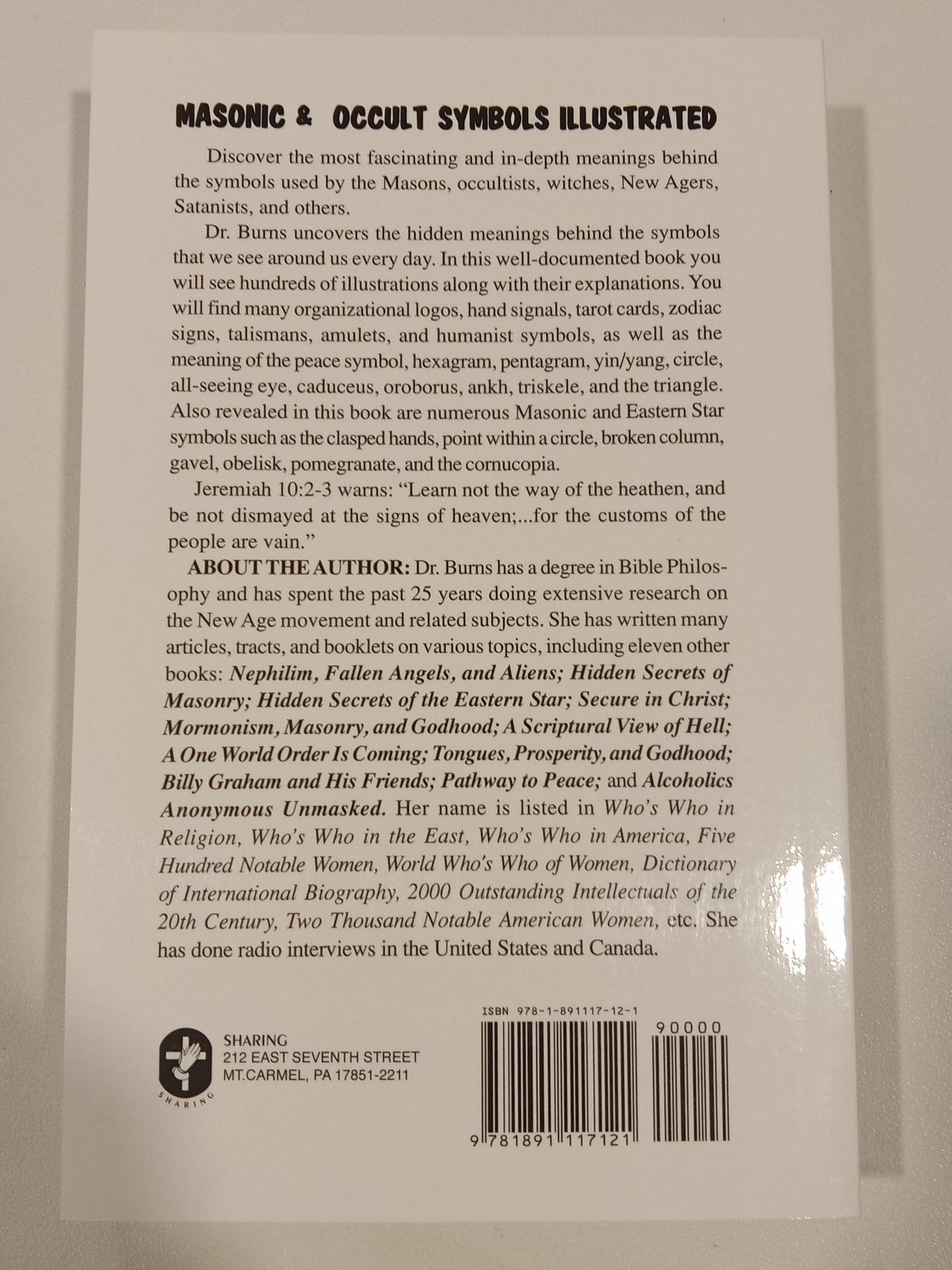 Masonic and Occult Symbols Illustrated by Cathy Burns PB