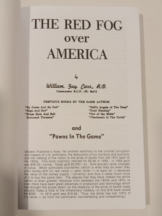 Red Fog Over America by William Carr PB
