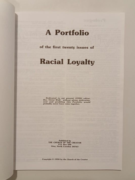 Racial Loyalty: Portfolio One by Ben Klassen PB