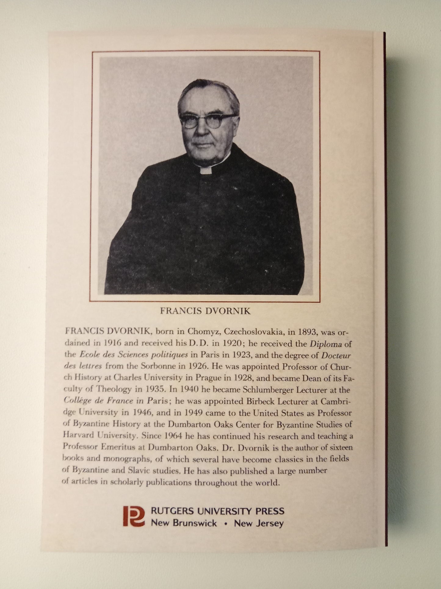 Origins of the Intelligence Services by Francis Dvornik PB