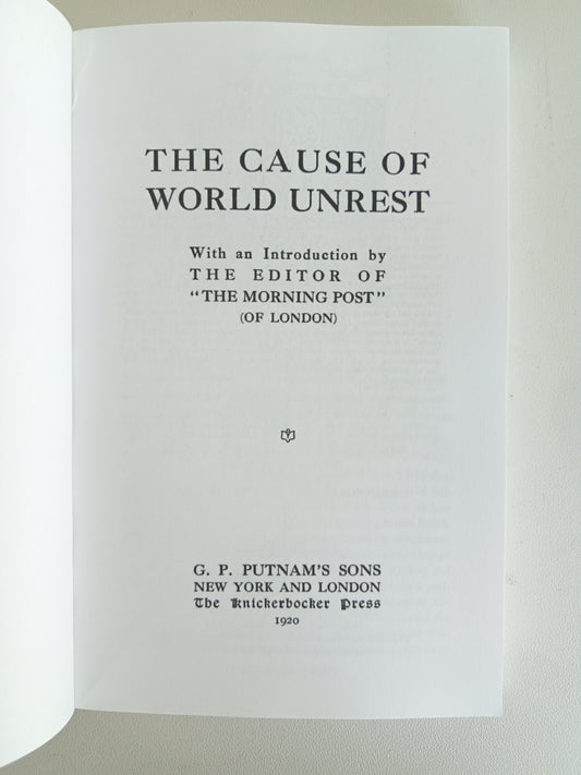 Cause of World Unrest by Howell Gwynne PB