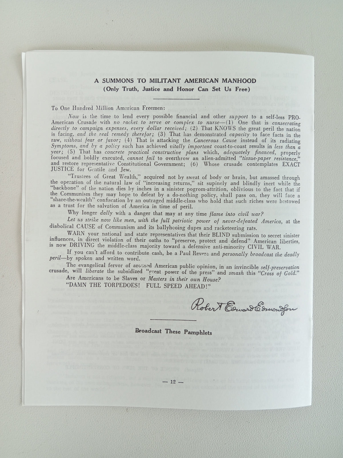 Damning Parallels of the Protocol Forgeries by Robert Edmondson SB