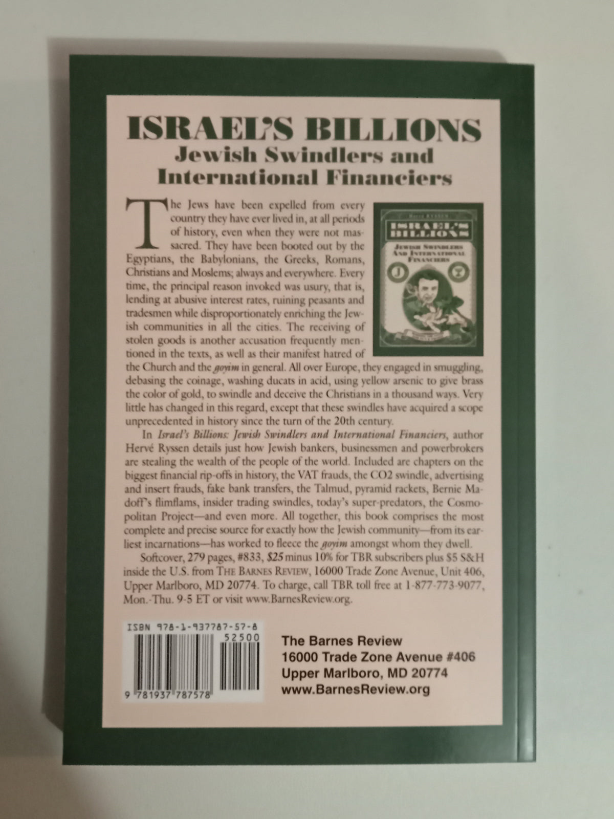 Israel's Billions: Jew Swindlers and International Financiers by Herve Ryssen PB