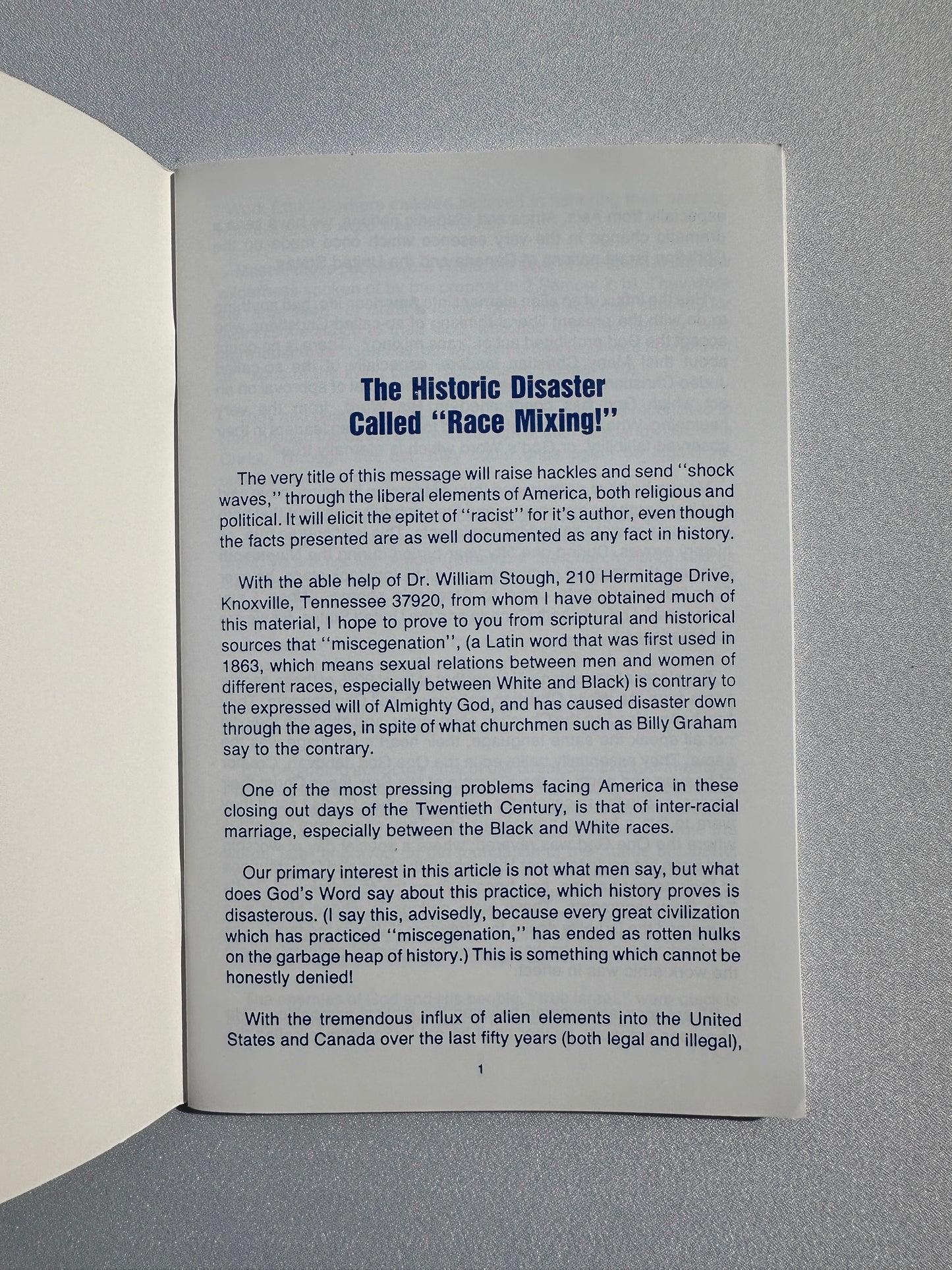 Race Mixing: A Social and Spiritual Disaster! by Gordon Mohr SB