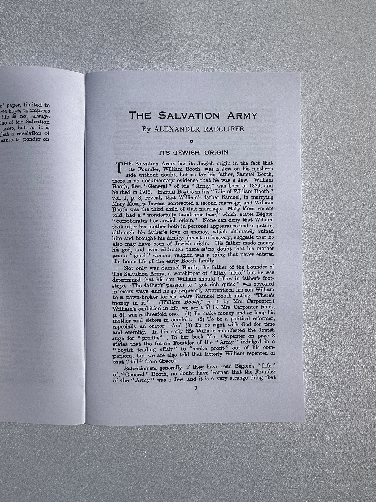 Salvation Army: Its Jewish Origin and Tyranny by Alexander Ratcliffe SB