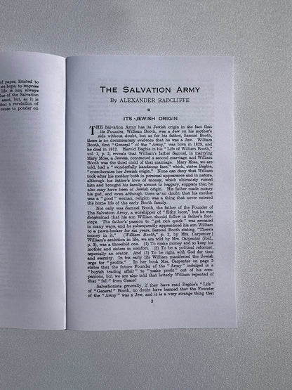 Salvation Army: Its Jewish Origin and Tyranny by Alexander Ratcliffe SB