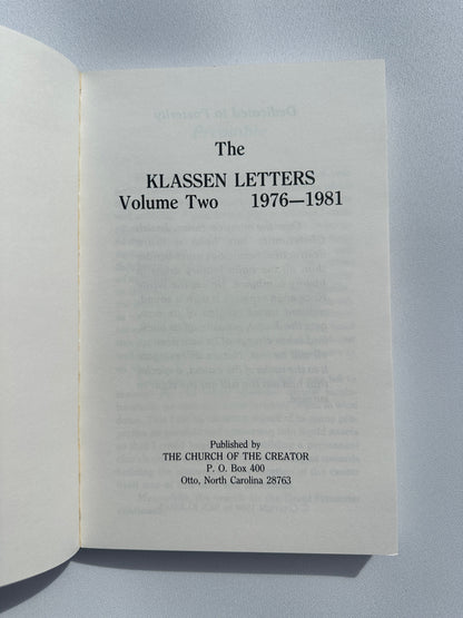 Klassen Letters, Volume 2: 1976 to 1981 by Ben Klassen PB
