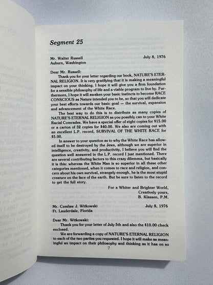 Klassen Letters, Volume 2: 1976 to 1981 by Ben Klassen PB