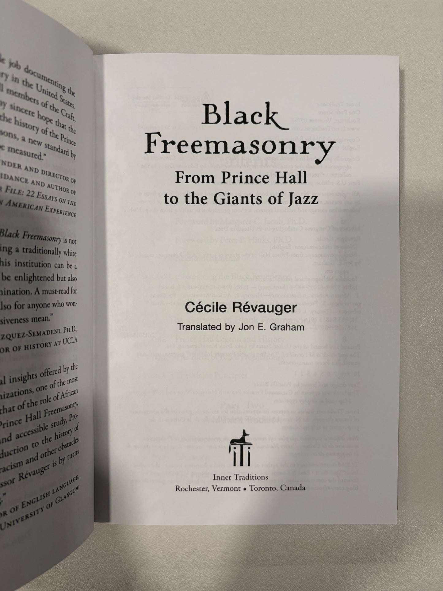 Black Freemasonry: From Prince Hall to the Giants of Jazz by Cecile Revauger HB