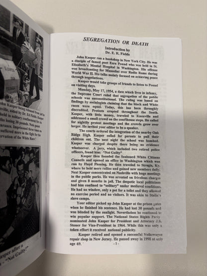 Segregation or Death by John Kasper SB