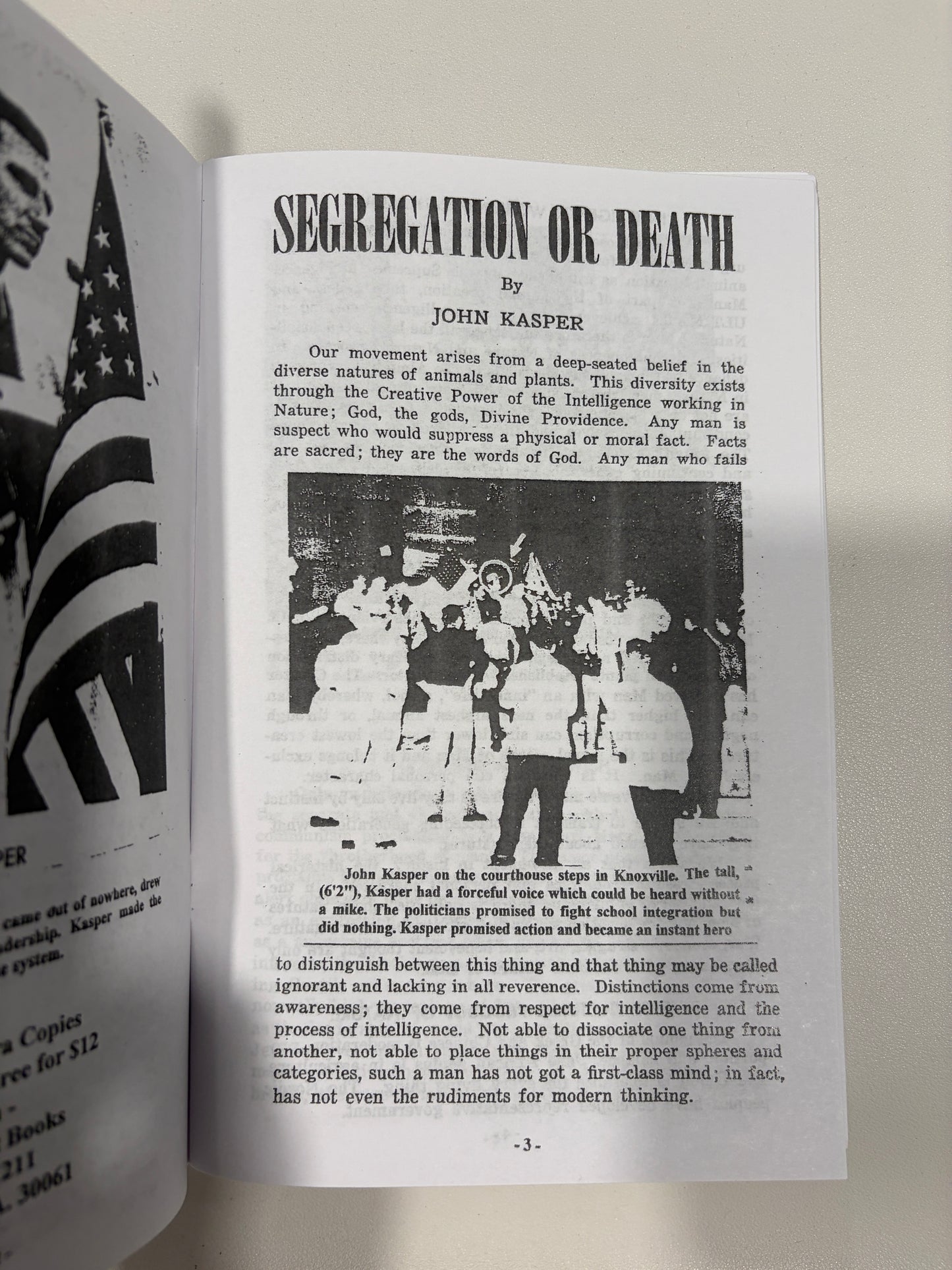 Segregation or Death by John Kasper SB