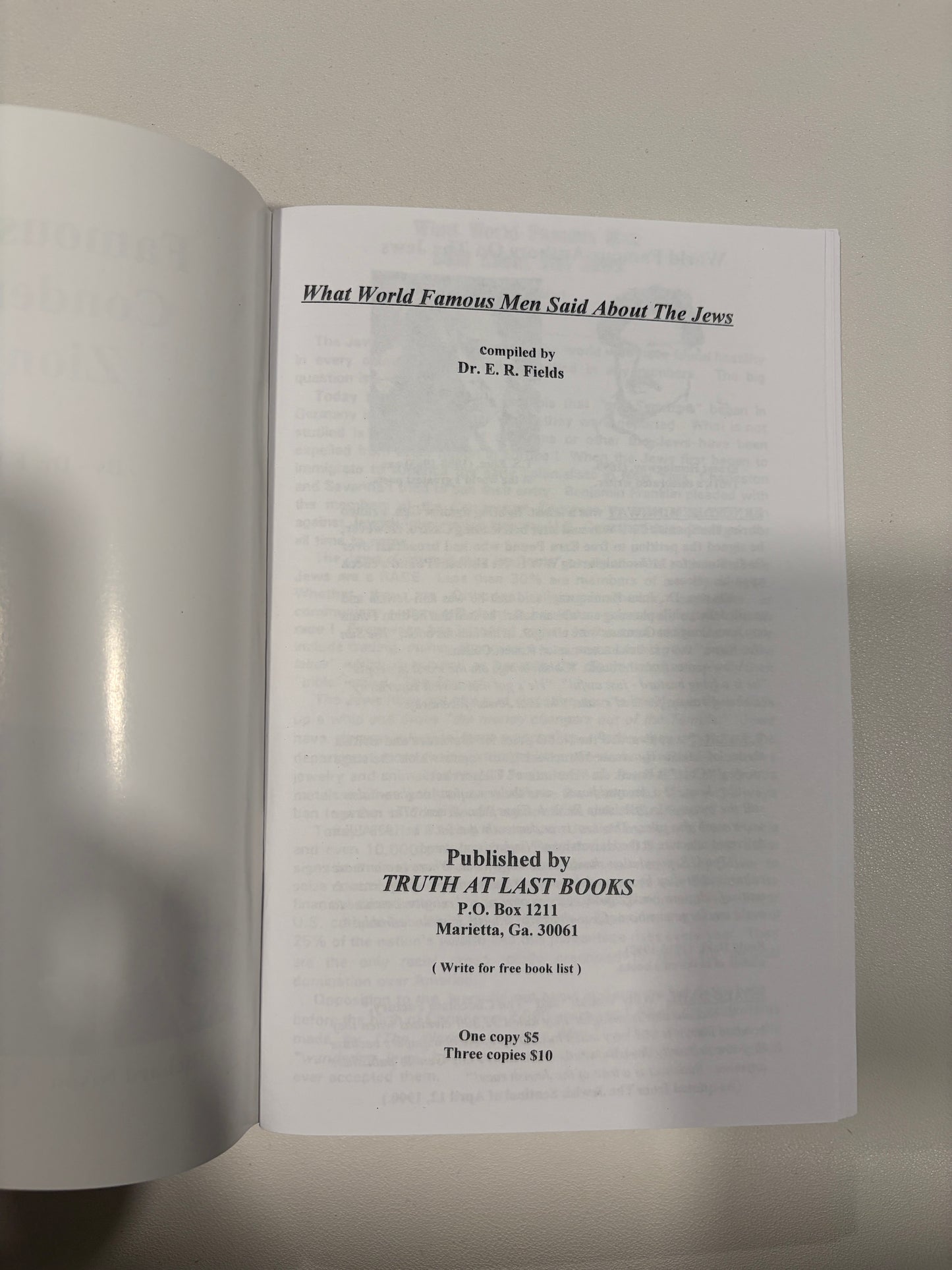 Famous Men Condemned Zionism by Edward Fields SB