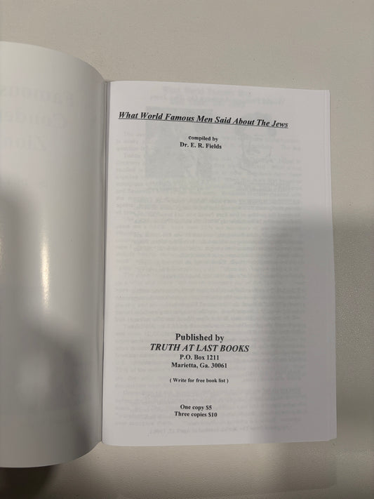 Famous Men Condemned Zionism by Edward Fields SB