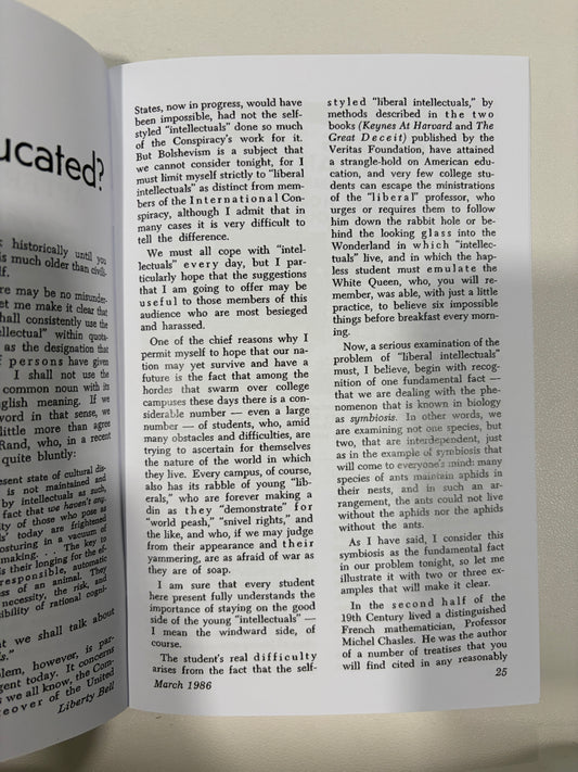 Can Liberals Be Educated? by Revilo Oliver SB