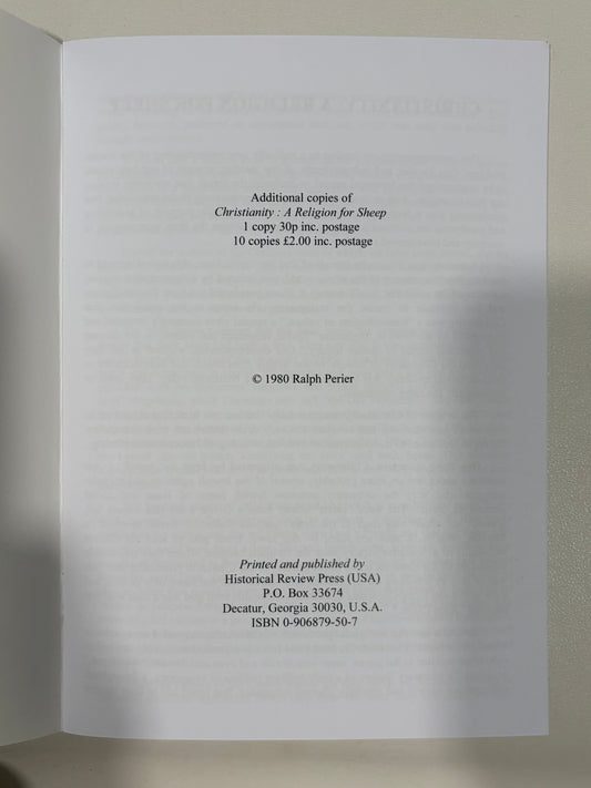 Christianity: A Religion for Sheep by Revilo Oliver SB