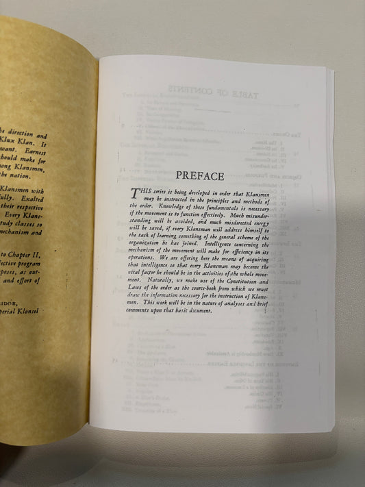 Klansman's Manual by William Bader SB