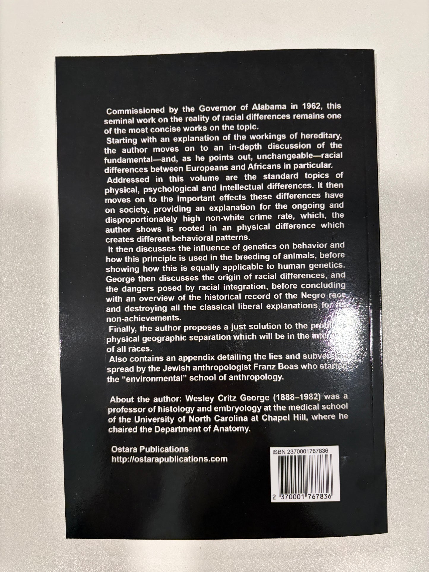 Biology of the Race Problem by Wesley George PB