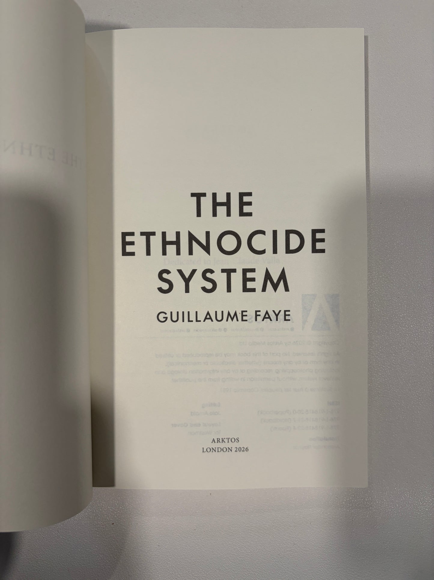 Ethnocide System by Guillaume Faye PB