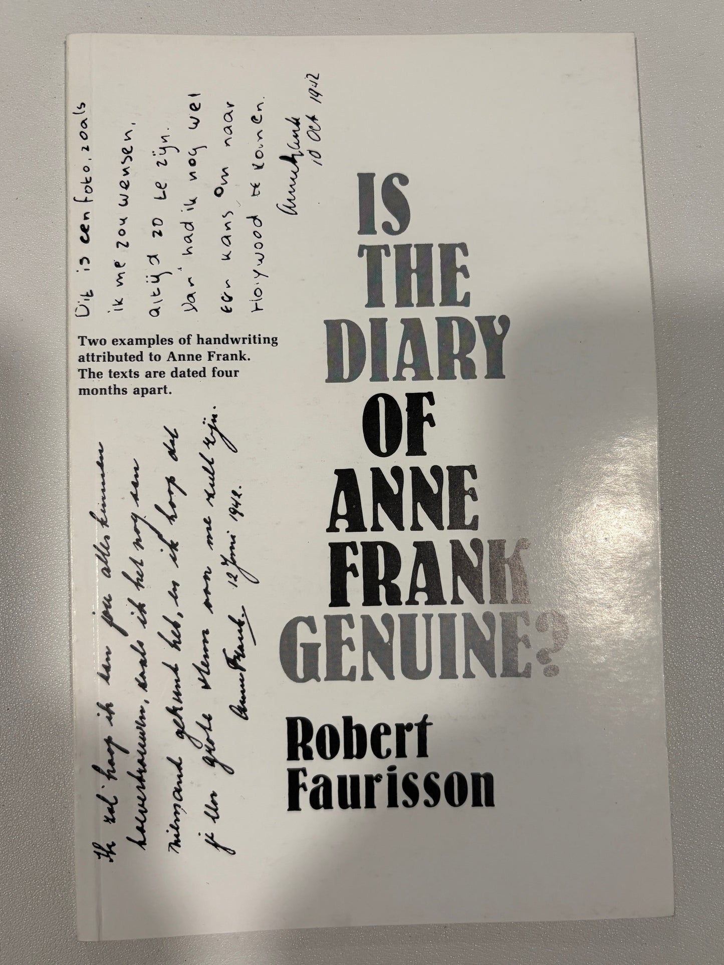 Is the Diary of Anne Frank Genuine? by Robert Faurisson PB