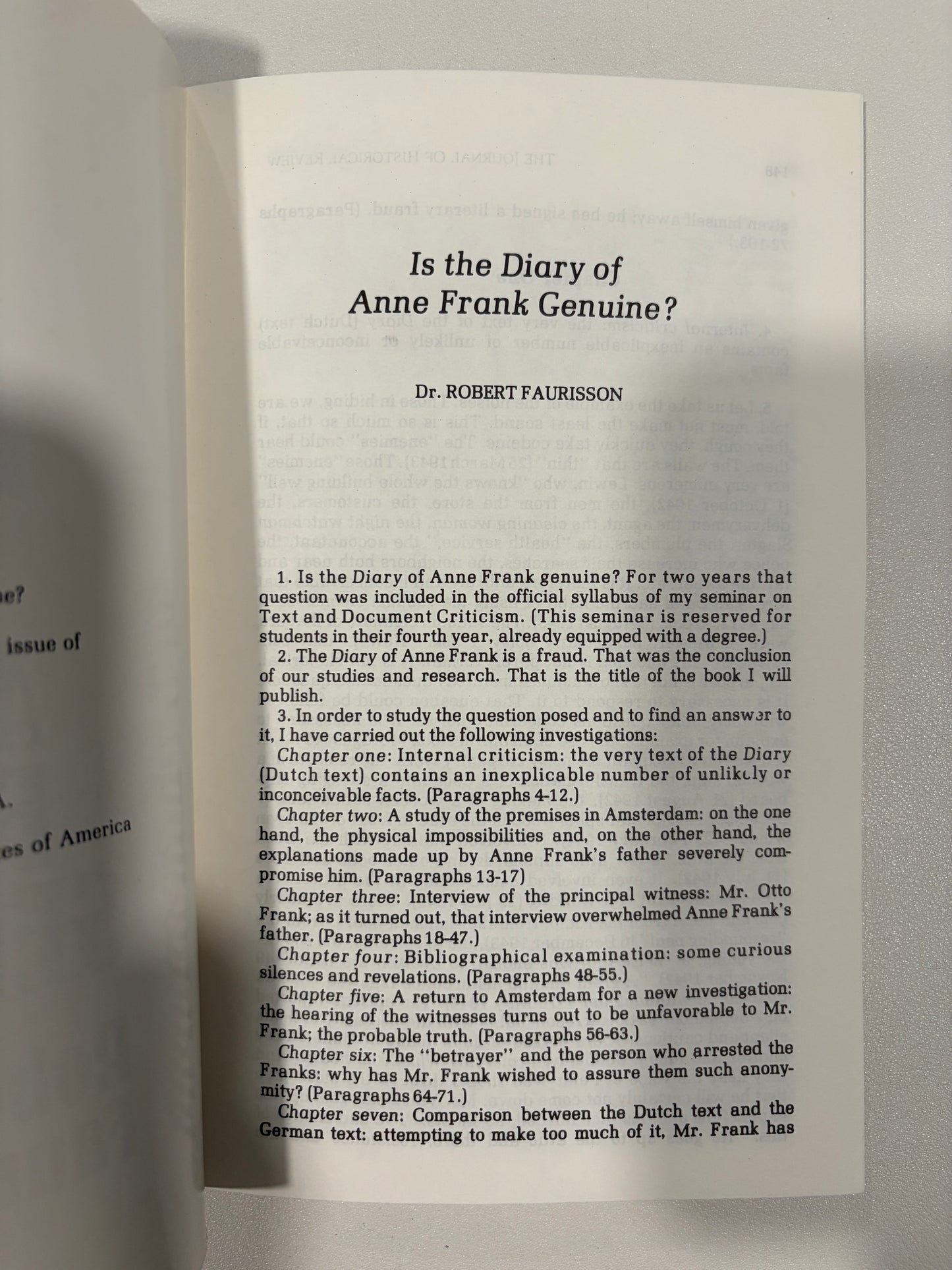 Is the Diary of Anne Frank Genuine? by Robert Faurisson PB