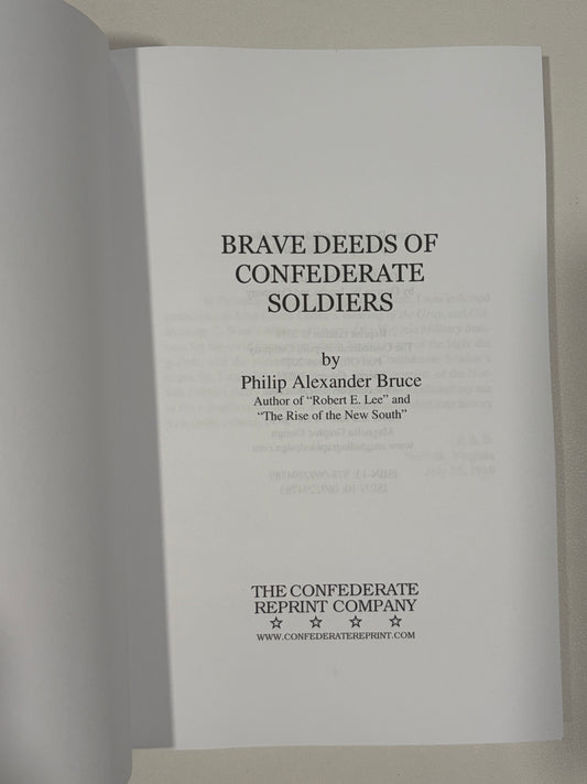 Brave Deeds of Confederate Soldiers by Philip Bruce PB